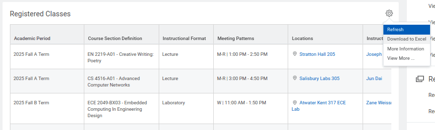 Picture of 'Download to Excel' button in Workday